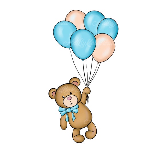 Teddy Bear Clipart, Bear PNG, Baby Bear, PNG, Baby Shower, Digital