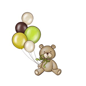Teddy Bear Clipart, Baby Shower Clipart, Digital Download