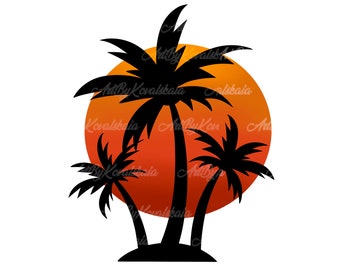 Palm Trees, Palm Tree PNG, Digital Download