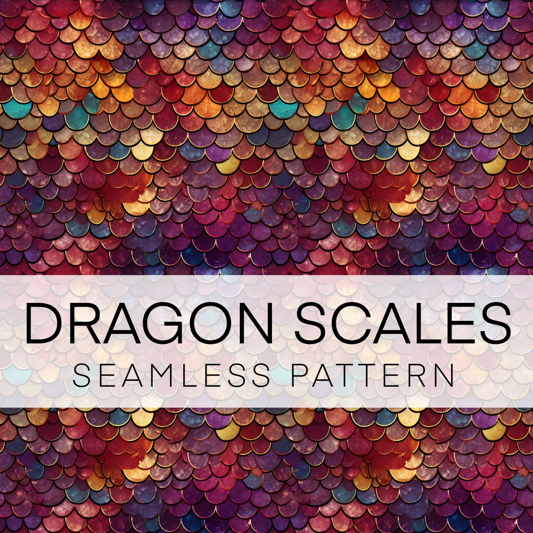 Dragon Scales Glitter Seamless Pattern: 3D Digital Paper (digital ...