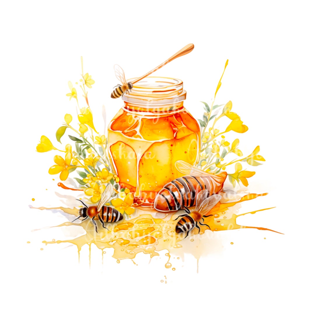 Watercolor Honey, PNG, Digital Download - Etsy