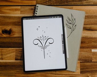 Aries Zodiac Tattoo Design: Custom PNG (Digital Download)