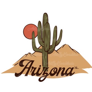 Arizona Schriftzug, Tshirt Druck Arizona, Kaktus PNG, Wüste Clipart, Arizona, Kakteen, digitaler Download
