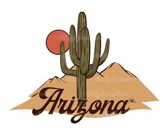 Arizona Desert Cactus PNG: Southwestern Clipart (Digital Download)