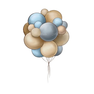 Balloons PNG, Birthday Balloons PNG, Baby Shower Clipart, Digital Download