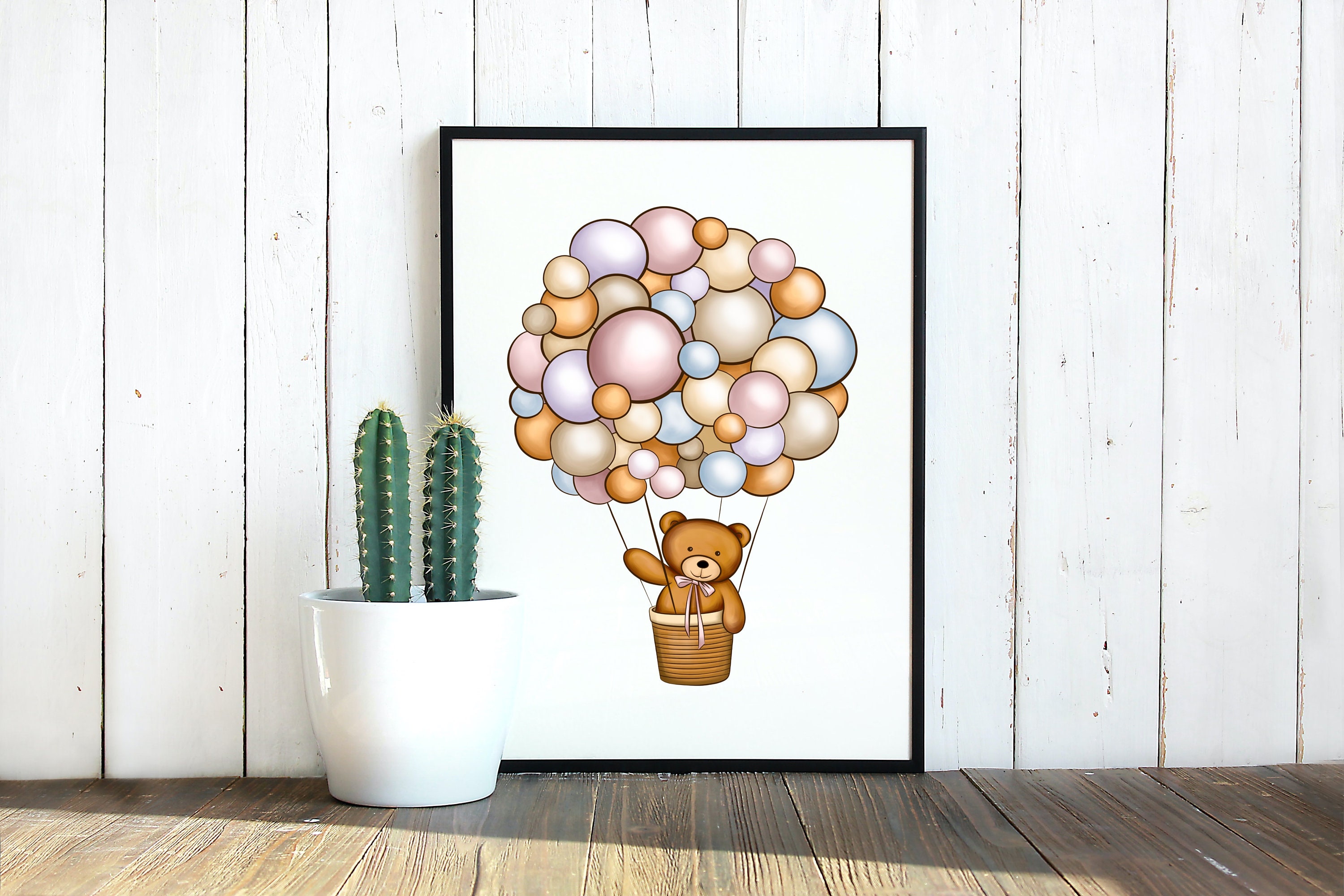 Teddy Bear Air Balloon PNG Clipart, Baby Shower (digital Download) - Etsy