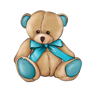 Teddy Bear PNG, Baby Bear, Baby Shower, Digital Download