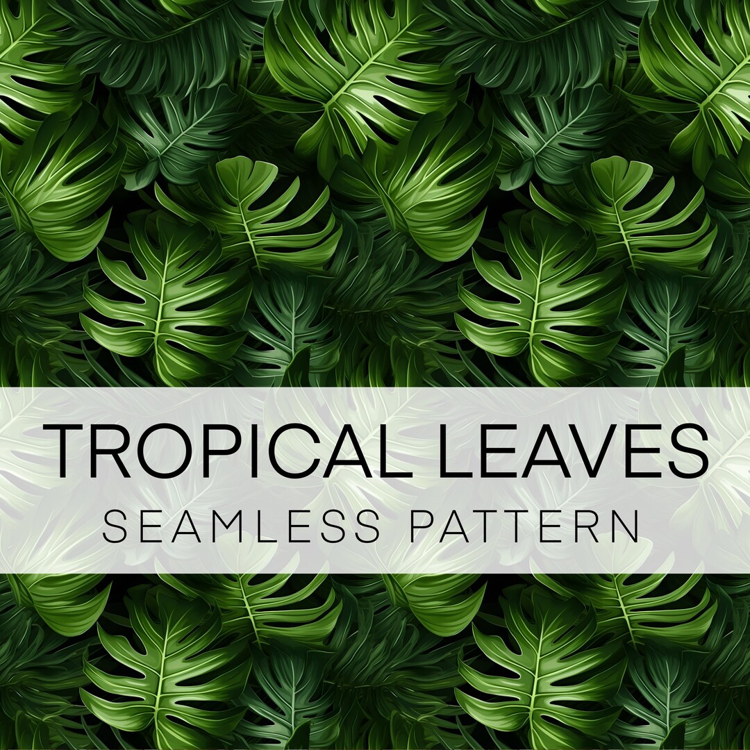 Tropical Leaves Seamless Pattern: 3D Digital Paper (digital Download ...