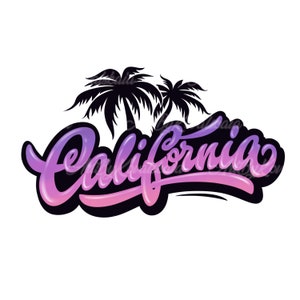 California PNG, California Clipart, Palm trees PNG, Digital Download