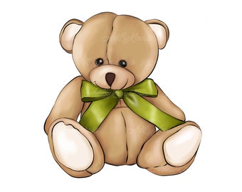 Teddy Bear Clipart, Bear PNG, Baby Bear, PNG, Baby Shower, Digital Download, Commercial Use