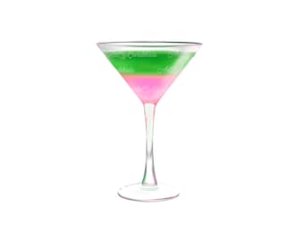 Tropical Cocktail PNG Clipart: Summer Drink Illustration (Digital Download)