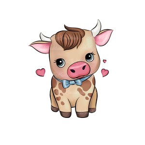 Cow Clipart, Cute Cow PNG, Digital Download