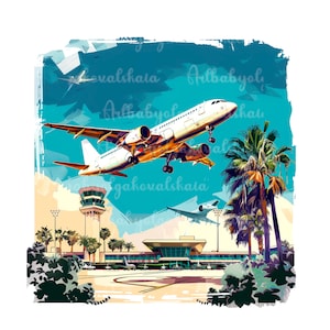Vacation Clipart PNG, Travel Clip art, Summer, Digital Download