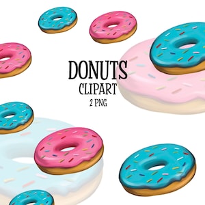 Donuts Clipart PNG, Digital Download