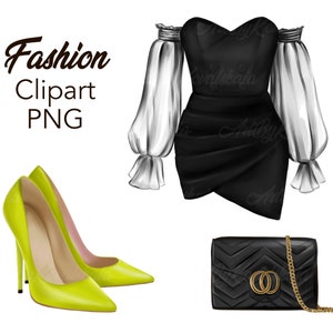 Fashion Clipart, Fashion PNG, Fashion Accessories Clipart, Fashion Set PNG, Digital Download