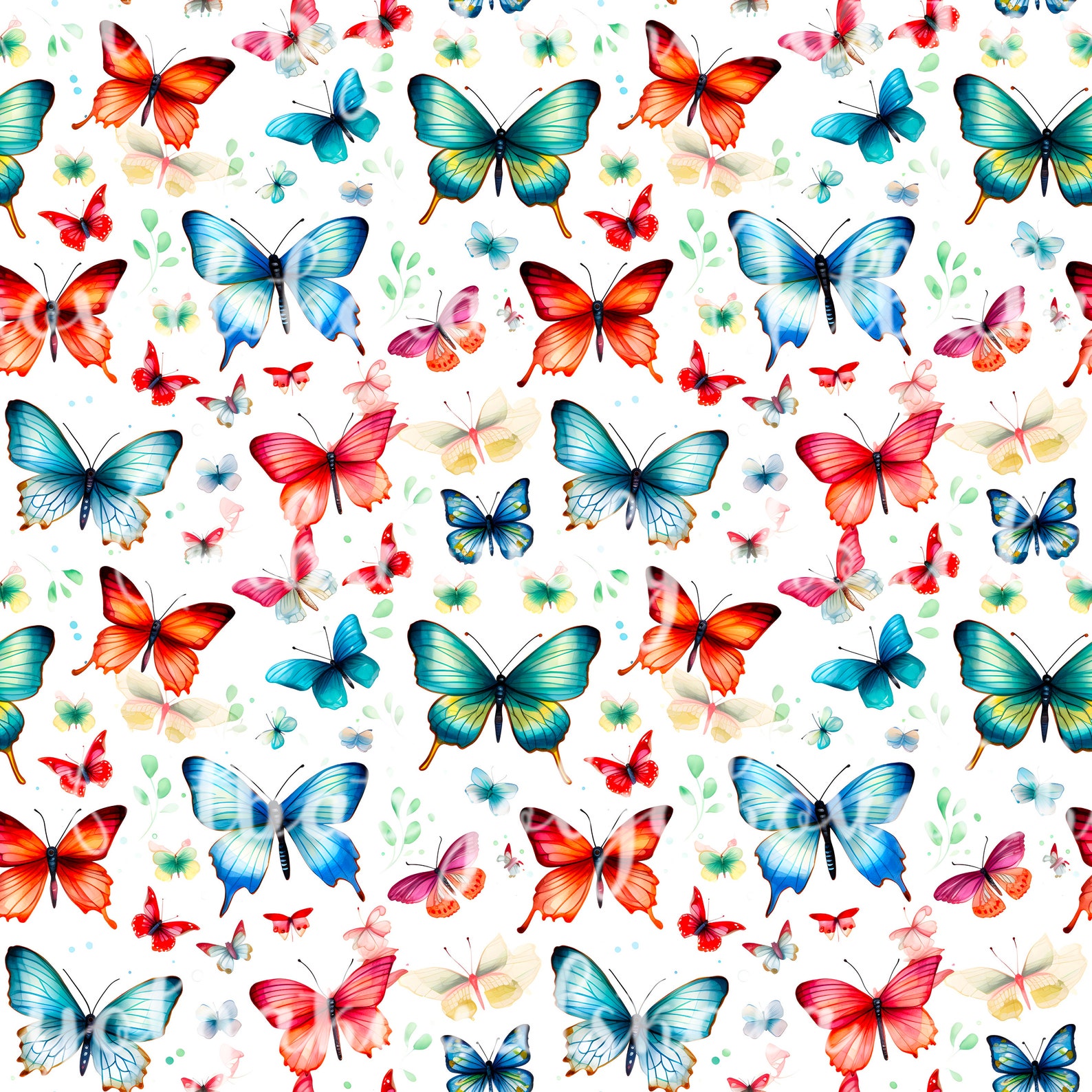 Seamless Pattern, Butterflies Digital Paper, Watercolor Butterfly Wrap ...