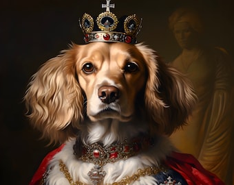 Custom Royal Pet Portrait, Renaissance Style (Digital Download)