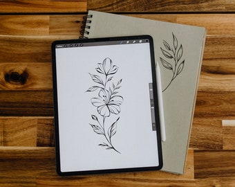 Diseño de tatuaje floral personalizado: PNG personalizado (descarga digital)