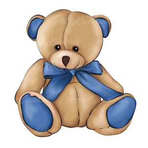 Teddy Bear Clipart, Bear PNG, Baby Bear, PNG, Baby Shower, Digital Download, Commercial Use