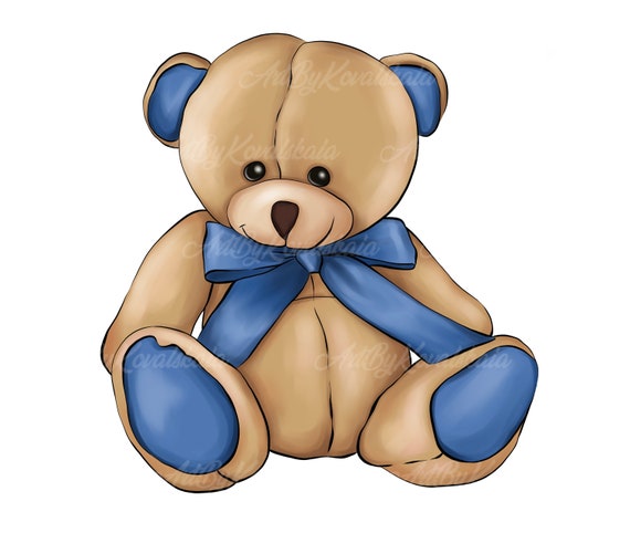 Teddy Bear Clipart, Bear PNG, Baby Bear, PNG, Baby Shower, Digital