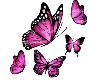 Vlinder PNG, vlinders clipart, digitale download