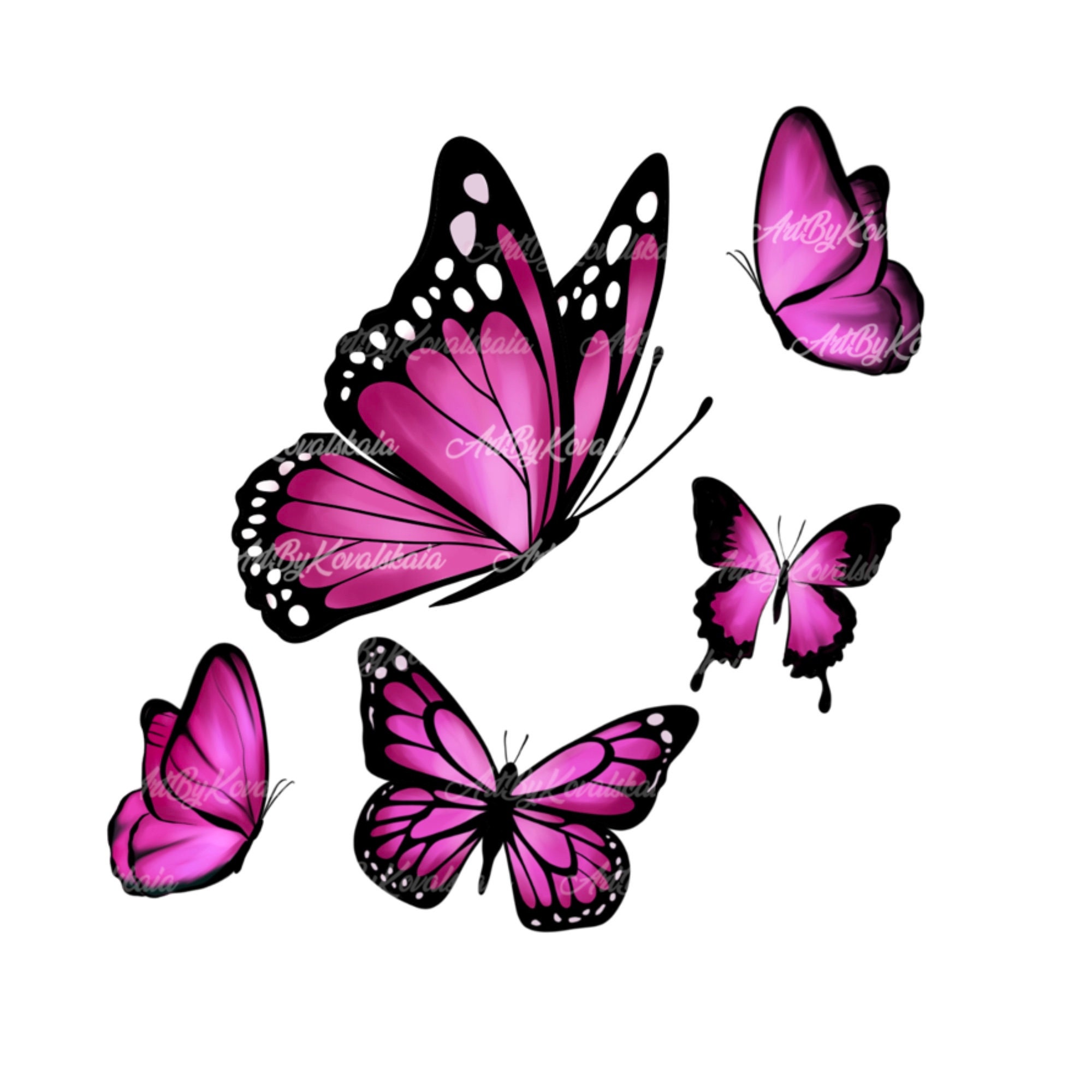 Buy Butterfly PNG Butterflies Clipart Digital Download Online In 