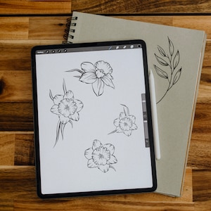 Narzissen Tattoo Design, Blumen Tattoo PNG, Tattoo Design für Frauen, personalisiertes Tattoo Design, digitaler Download