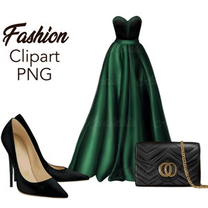 Fashion Clipart, PNG, Fashion Accessories Clipart, Fashion PNG, Digital Download