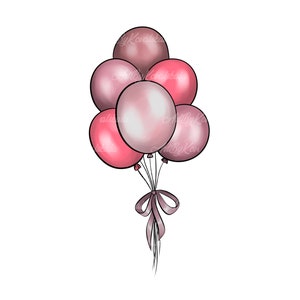 Balloons Clipart PNG, Balloons Baby Shower, Digital Download