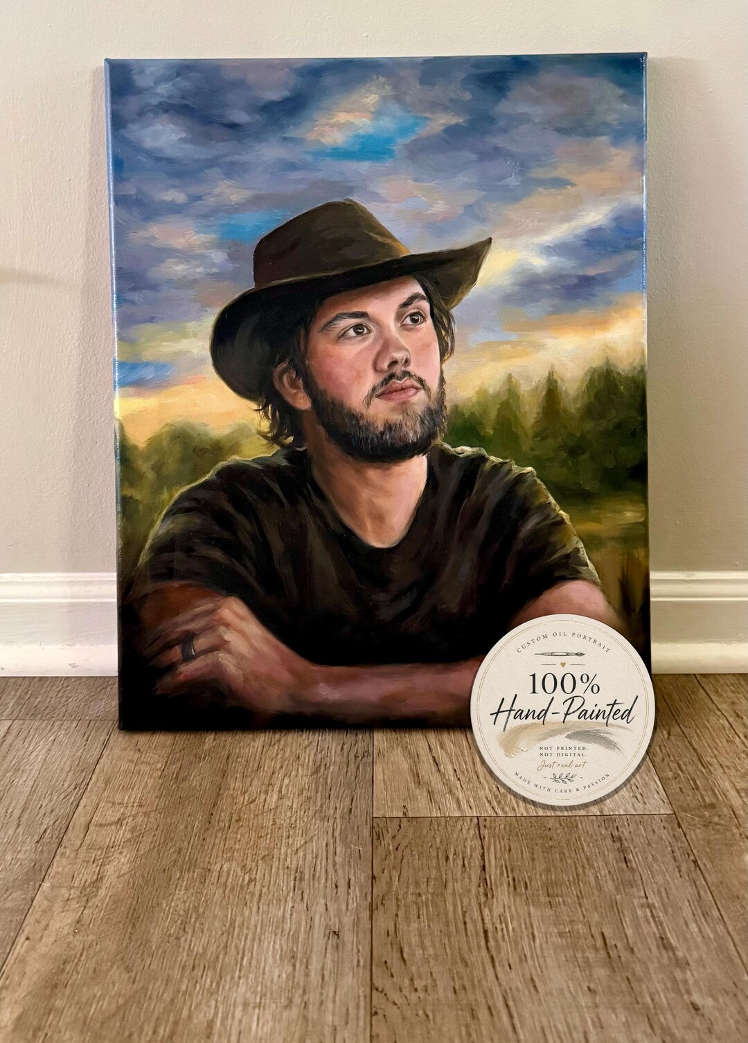 Custom Oil Portrait Painting From Photo, Hand Painted Family Portrait ...