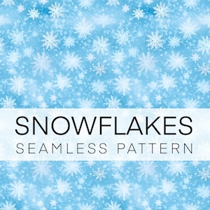 Snowflakes Digital Pattern, Christmas Digital Paper, Seamless Pattern Snow, Instant Download