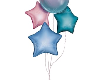 Balloons Clipart, Birthday Balloons PNG, Digital Download