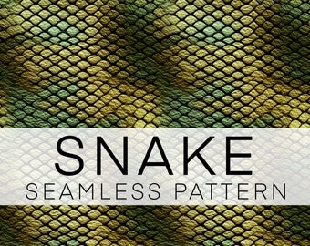 Snake Seamless Pattern: Reptile Skin Digital Paper (Digital Download)