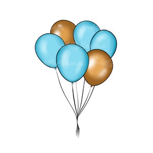 Balloons Clipart PNG, Balloons Baby Shower, Digital Download