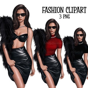 Fashion Clipart, PNG, Fashion Girl Clipart, Fashion Illustration, Digital Download