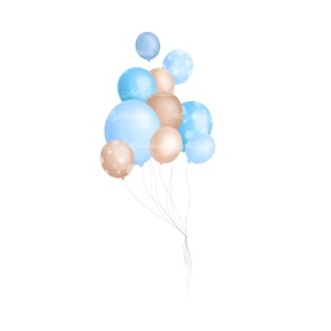 Balloons Clipart PNG, Balloons Baby Shower, Digital Download