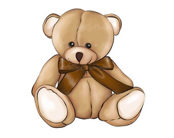 Teddy Bear Clipart: Baby Shower PNG (Digital Download)