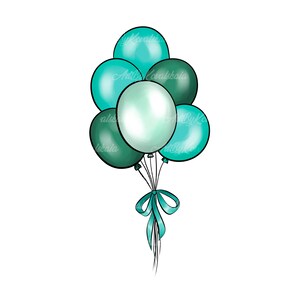 Balloons Clipart PNG, Balloons Baby Shower, Digital Download