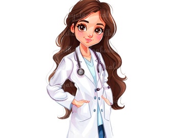 Docteur PNG, clipart médecin mignon, téléchargement numérique