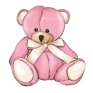 Teddy Bear Clipart, Bear PNG, Baby Bear, PNG, Baby Shower Girl, Digital Download, Commercial Use
