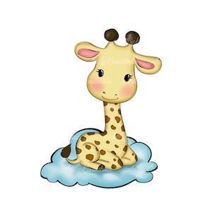 Giraffe Clipart, Giraffe PNG, Baby Shower Clipart, Digital Download