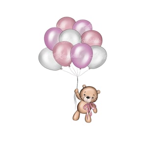 Teddy Bear Clipart, Bear PNG, Baby Shower Clipart, Digital Download