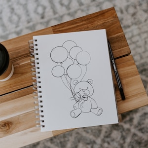 Teddy Bear, PNG, Coloring Page, Teddy Bear Clipart, Digital Download