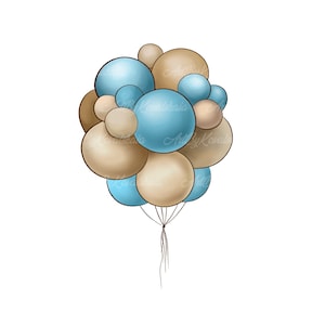 Balloons PNG, Birthday Balloons PNG, Baby Shower Clipart, Digital Download
