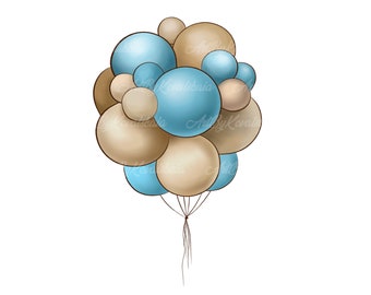 Ballons PNG, Geburtstagsballons PNG, Baby Shower Clipart, Digitaler Download