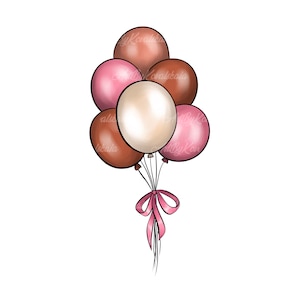 Balloons Clipart PNG, Balloons Baby Shower, Digital Download