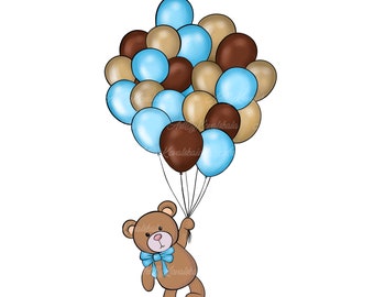 Teddy Bear Clipart, Bear PNG, Baby Shower, Digital Download, Commercial Use