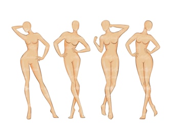 Fashion Croquis Template: Female Figure Illustration (Digital Download)