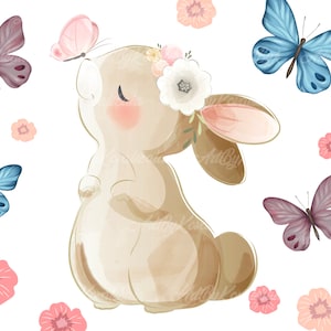 Bunny Clipart, Cute Bunny, Clipart, PNG, Rabbits, Digital Download