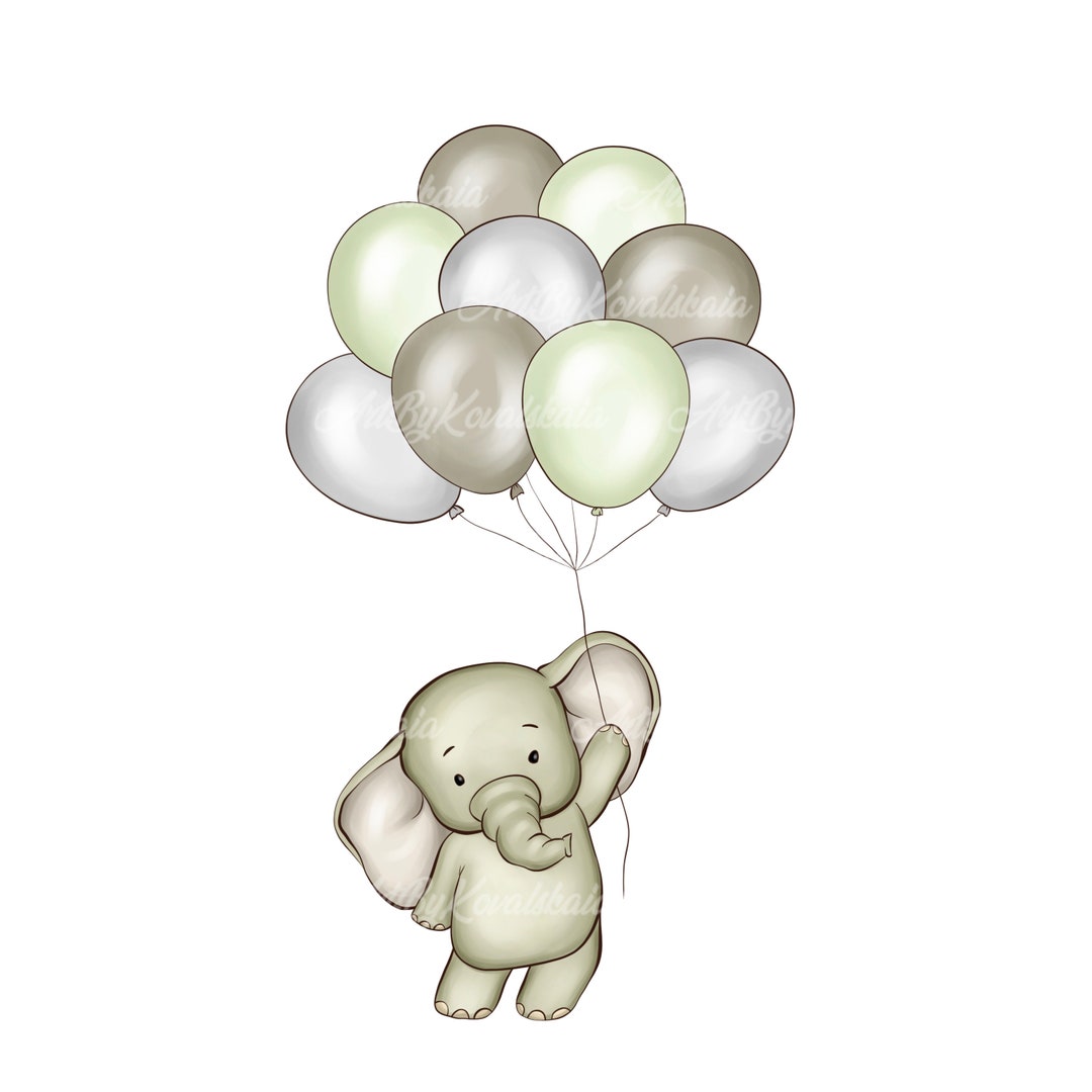 Elephant Clipart Elephant Baby Shower Elephant PNG Digital - Etsy